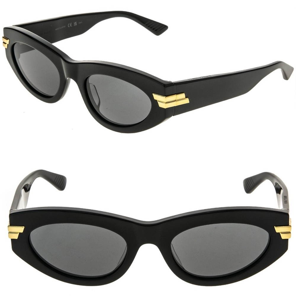Bottega Veneta Black Sunglasses with Gold Details